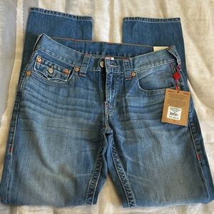 True Religion Slim W Flap Old Multi SN Straight Blue Jeans Men’s 32 New w Tags